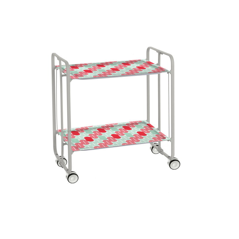 Carrito auxiliar con ruedas bauhaus armazón metálico gris, 2 bandejas