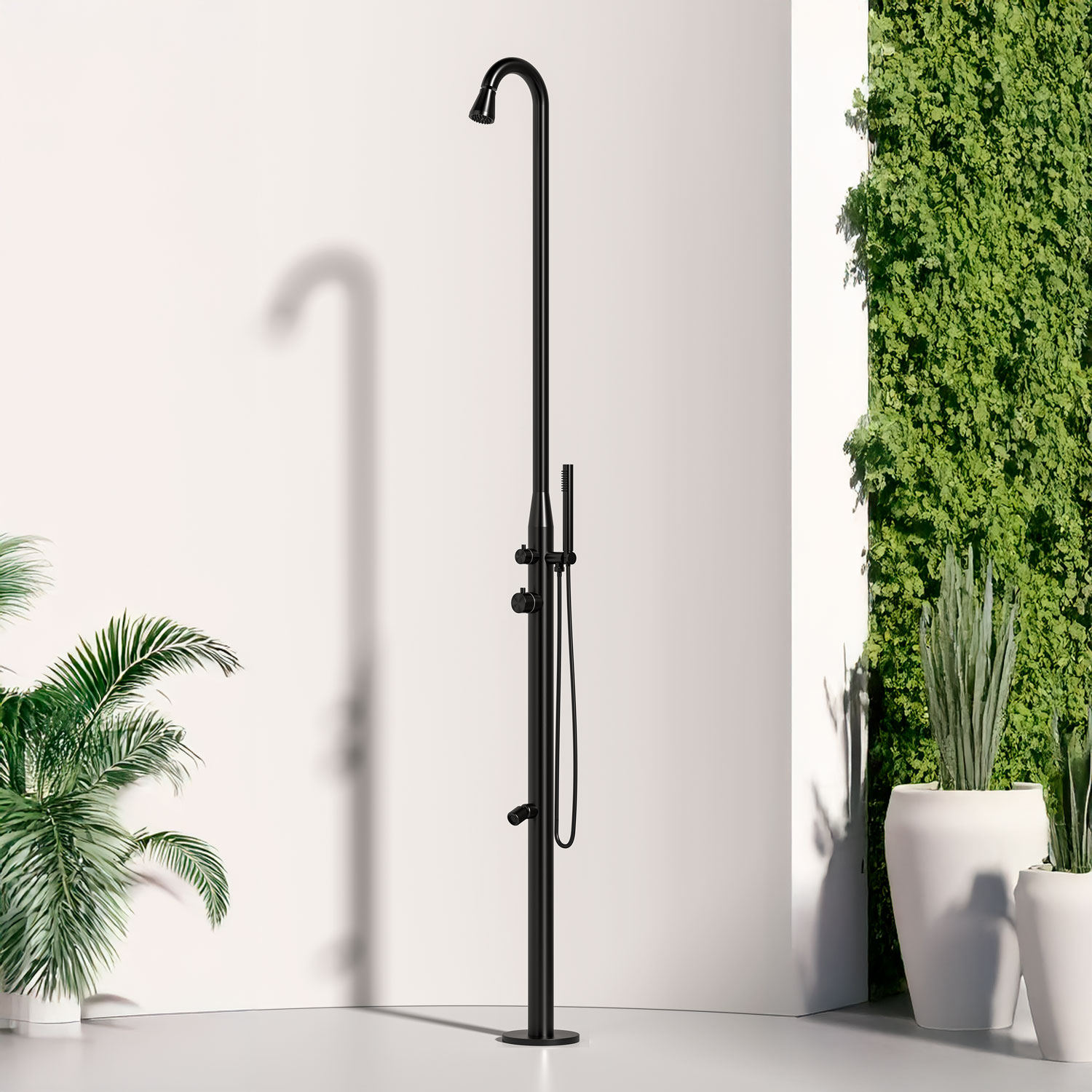 Ducha negra de acero inoxidable 316l 228e8239 cm agua fría y caliente