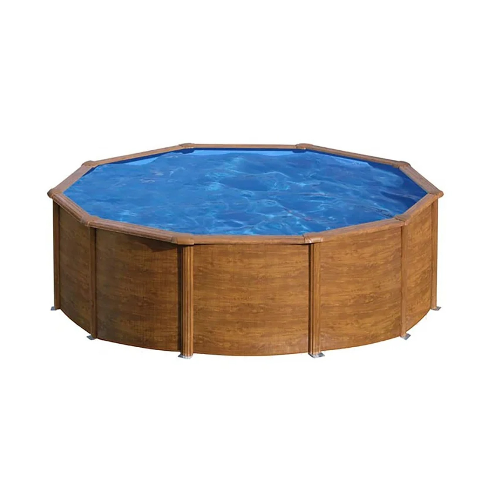 Piscina redonda de acero gre pacific 460x120 cm escalera con plataforma y d