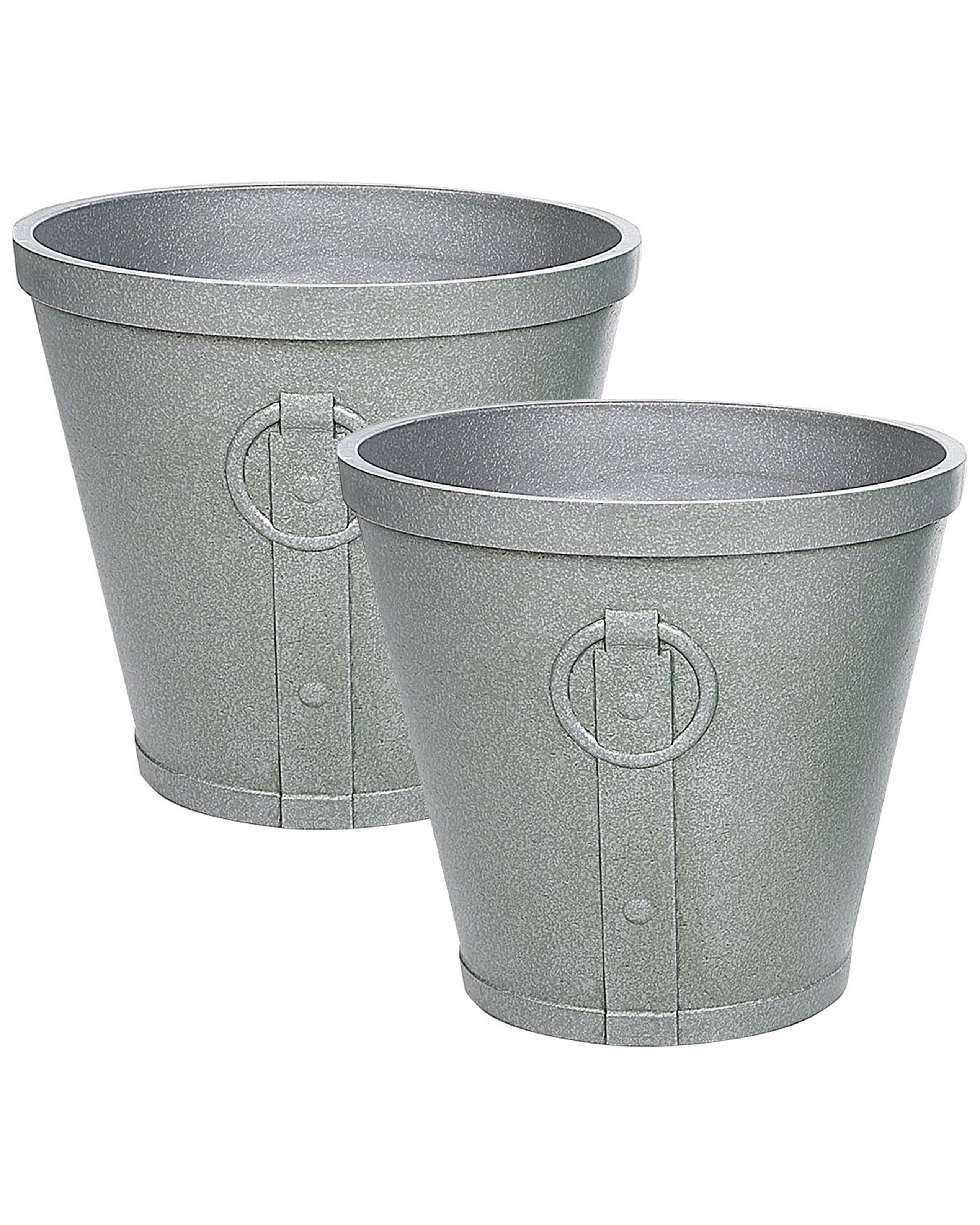 Maceta vari 45 cm gris