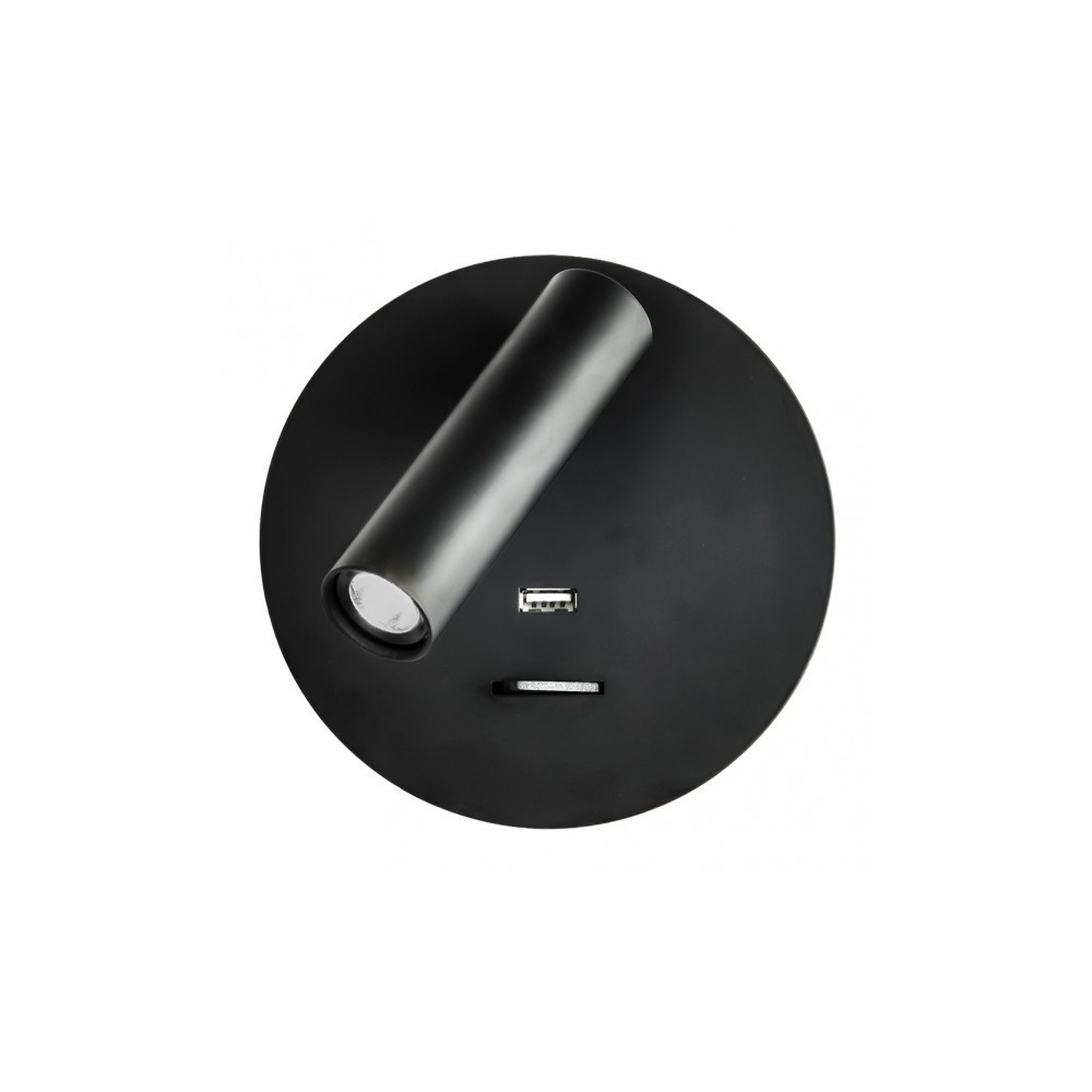 Fab 171561r09 | aplique 3w 4000k giotto redondo negro con usb 150lm con int