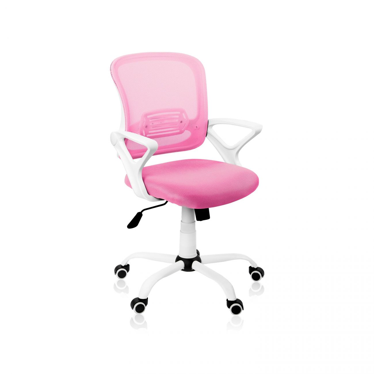 Silla de oficina con refuerzo lumbar 91-100x61 cm brisa rosa claro