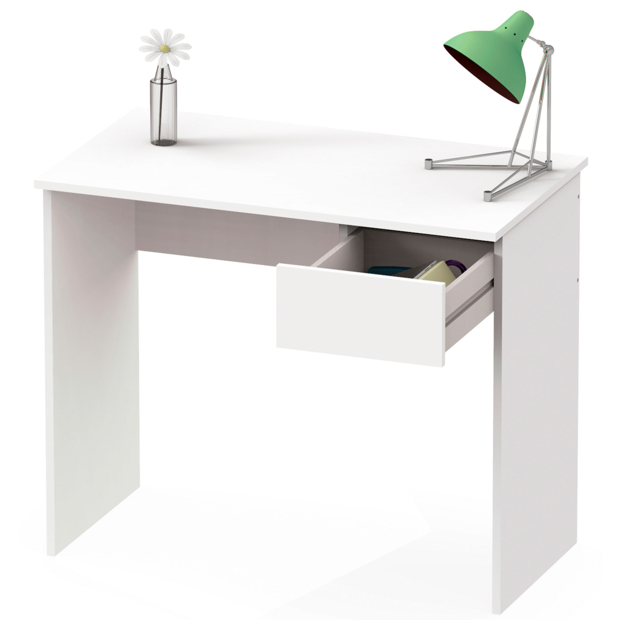 Escritorio, mesa de ordenador 75x90x50cm, 1 c briebe nova blanco
