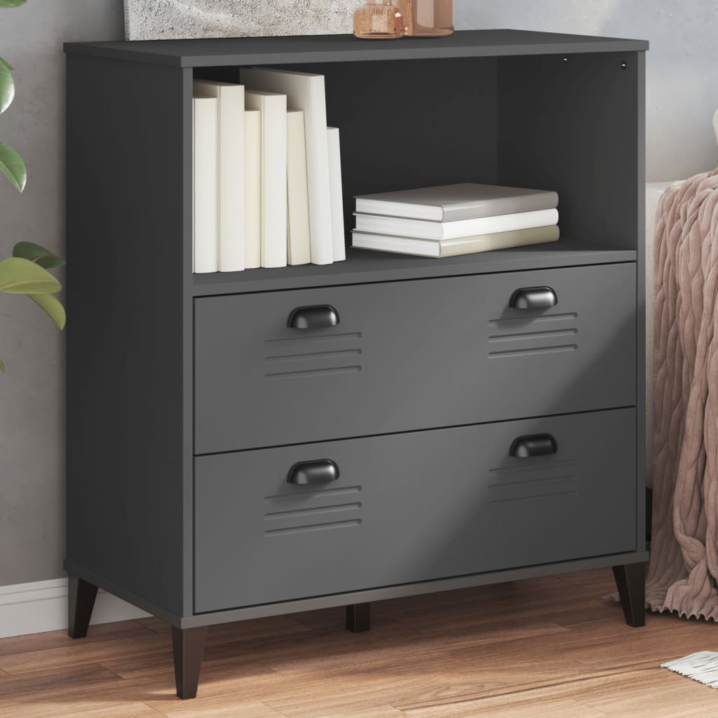 Librería viken madera de ingeniería gris antracita 80x40x90 cm