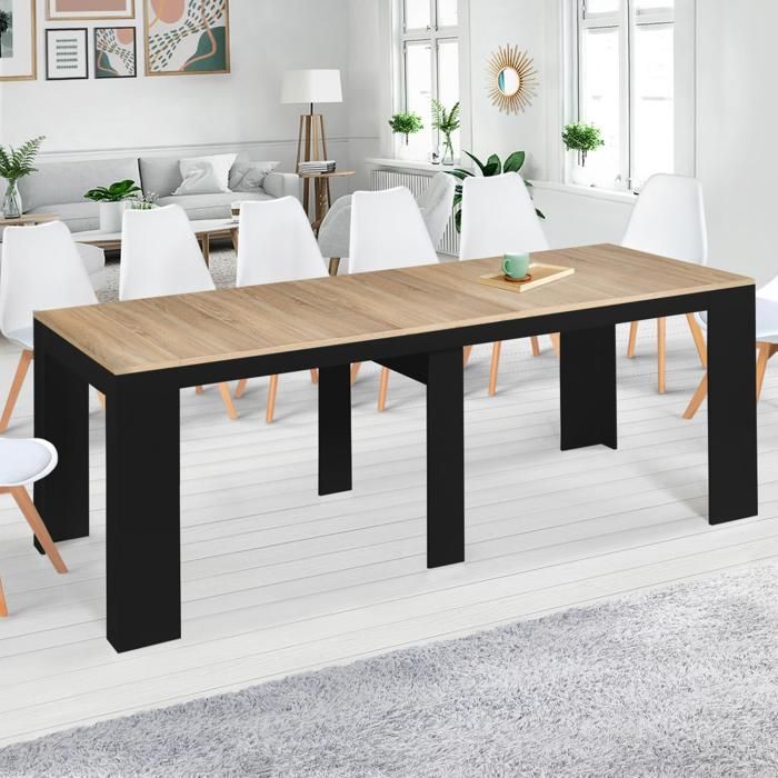 Mesa consola extensible - negro haya - 300 cm
