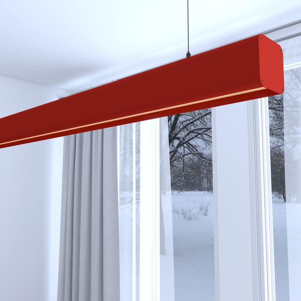 Lámpara lineal techo colgante rojo 2 m - luz natural 4000k
