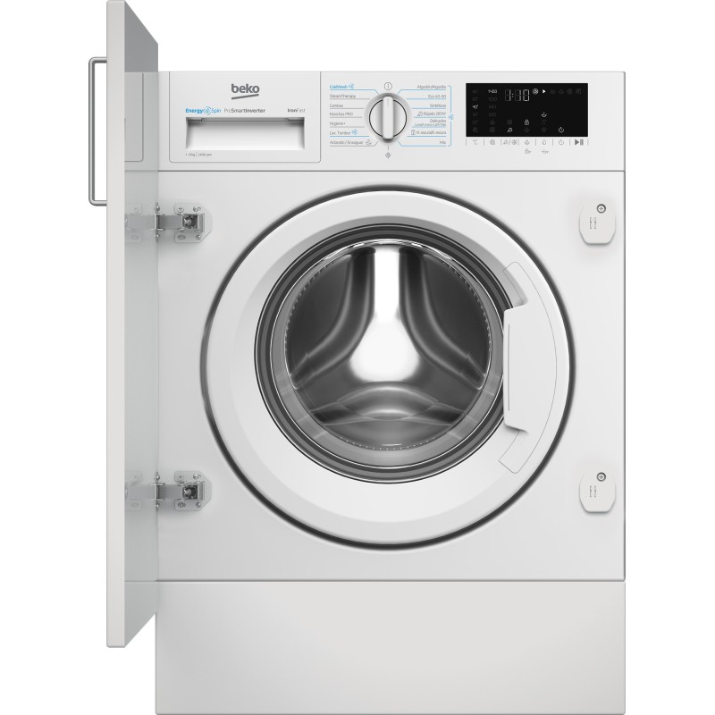 Lavadora integrable beko b3wbt48435wb 8 kg 1400 rpm steam therapy