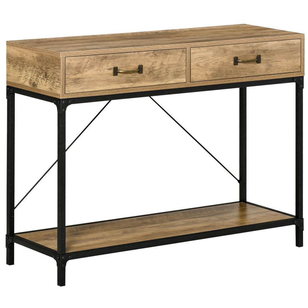 Mesa consola 100x35x76.5 cm color marrón Homcom