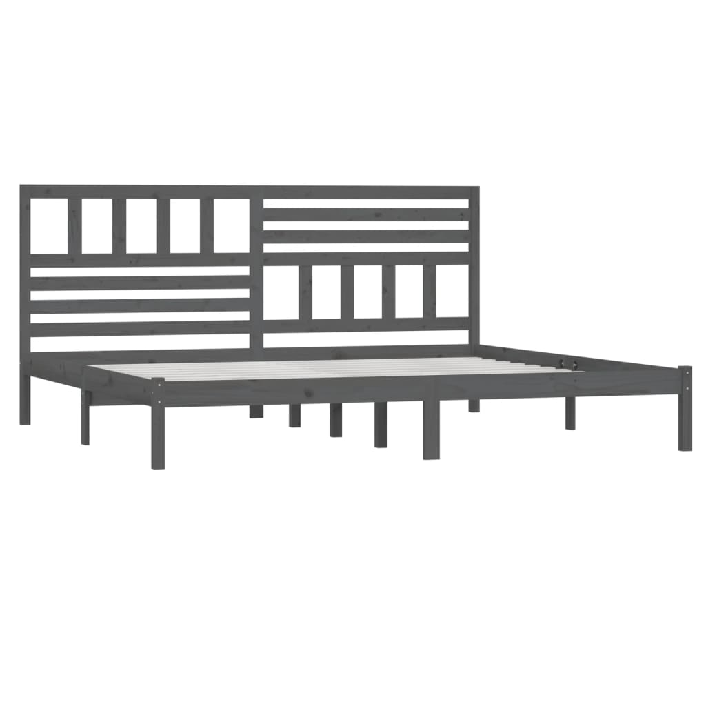 vidaXL estructura de cama sin colchón madera de pino gris 200x200 cm
