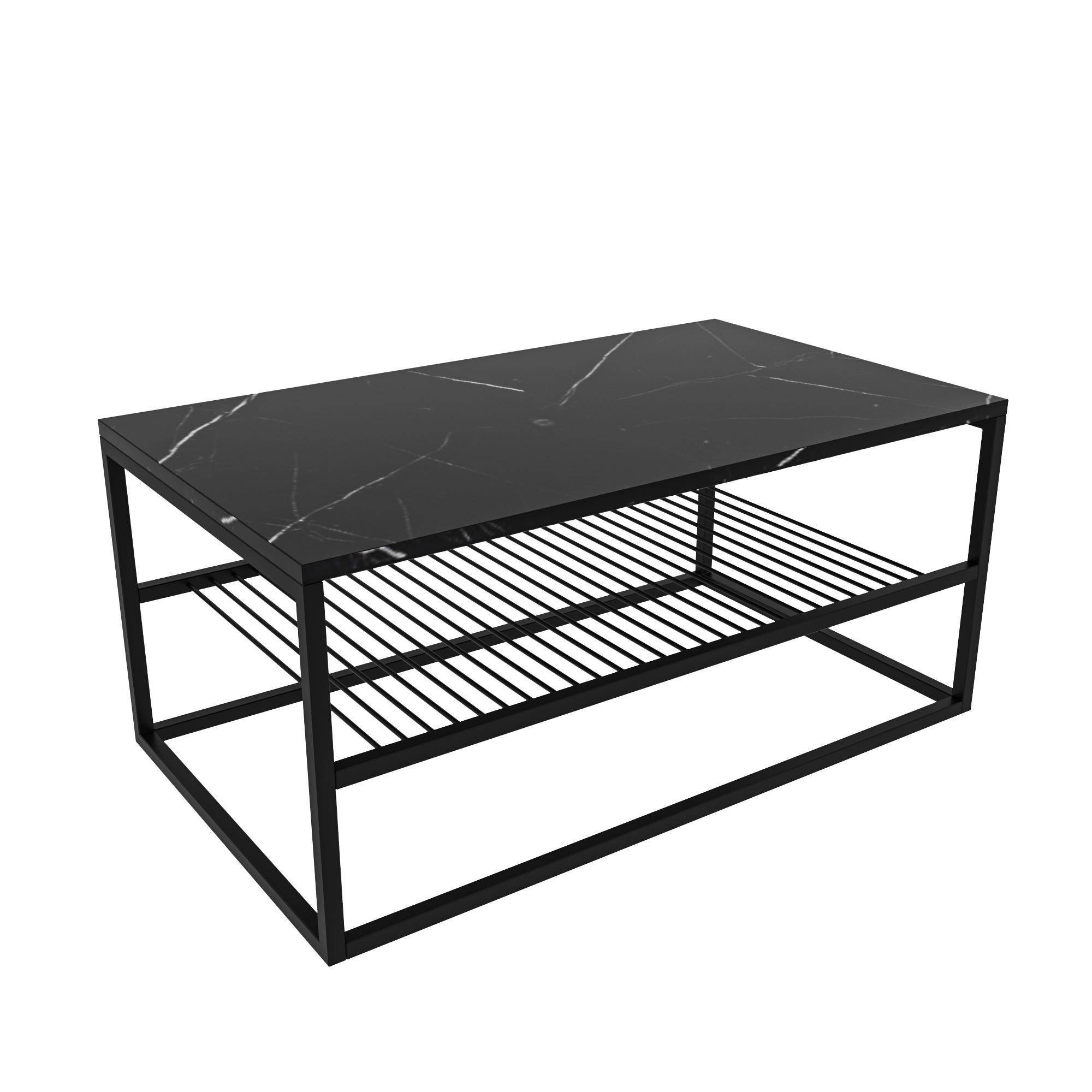 Mesa baja de madera "asude" - 95 x 55 x 42 cm - negra