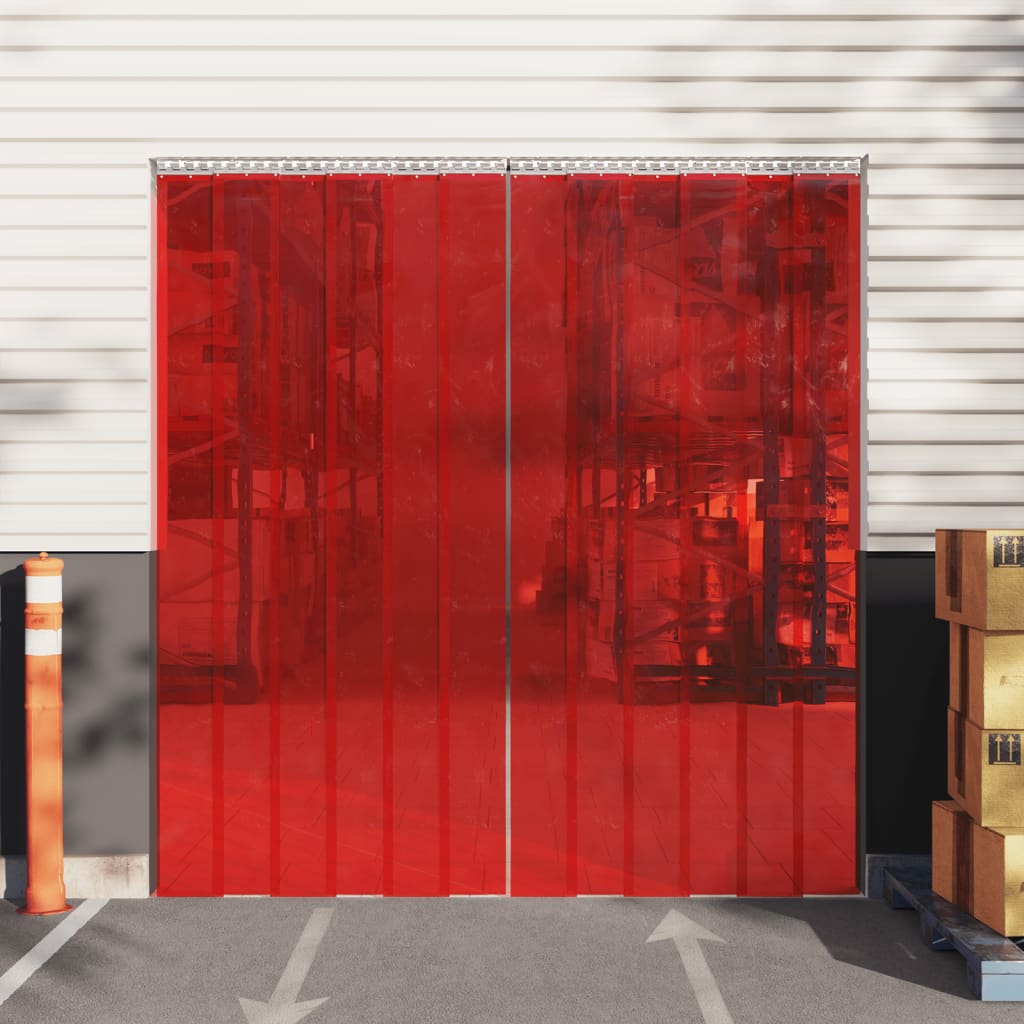 Tira de cortina para puertas PVC rojo 300x2,6 mm 25 m es5398