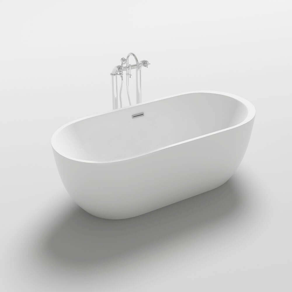 Bañera exenta codo - 170 x 80 cm blanco