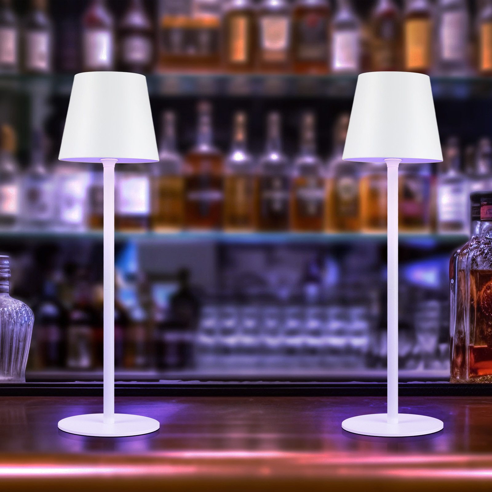 Nettlife lámpara de mesa LED blanco 11x11(2er-set)