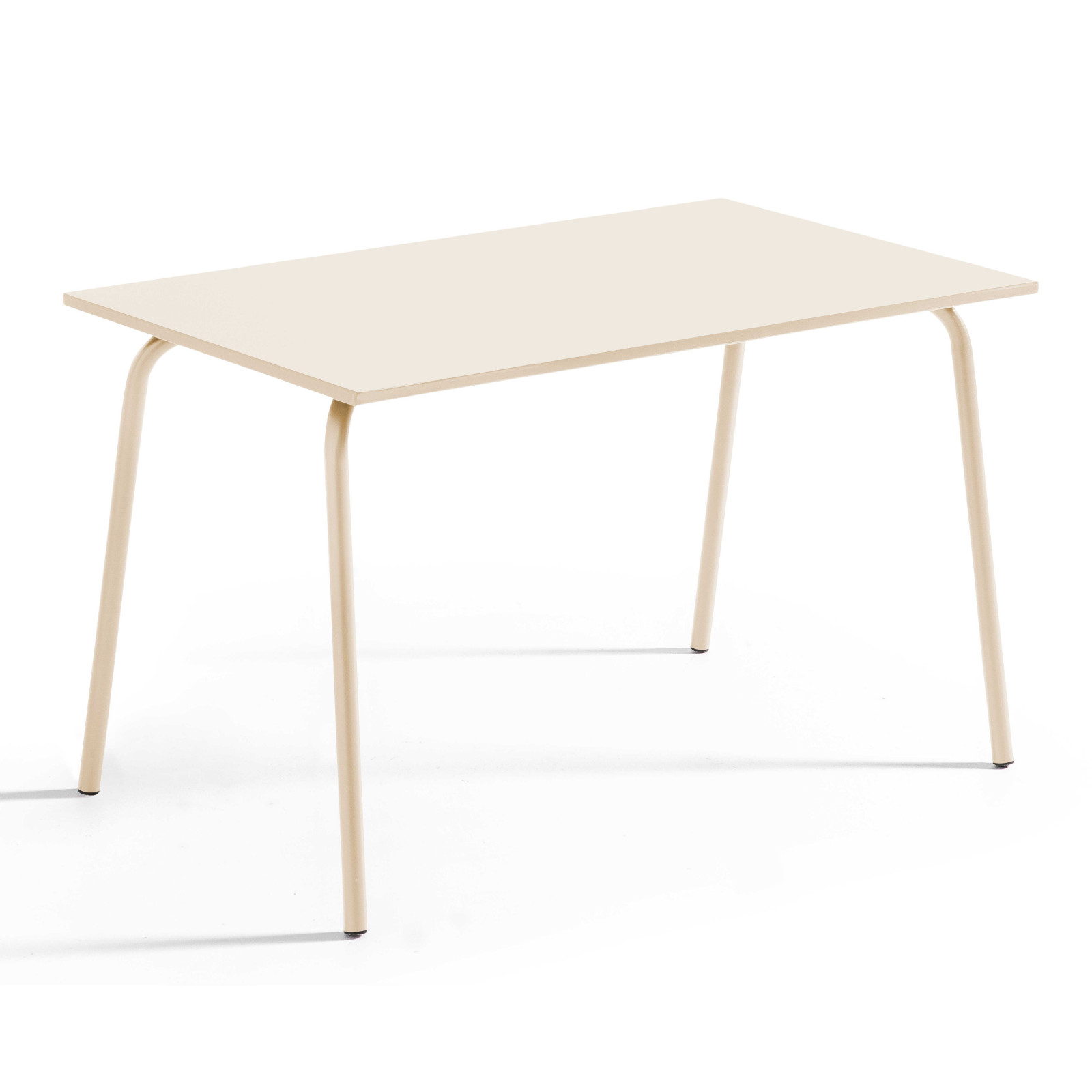 Oviala - mesa de jardín de acero de 120 x 70 cm marfil