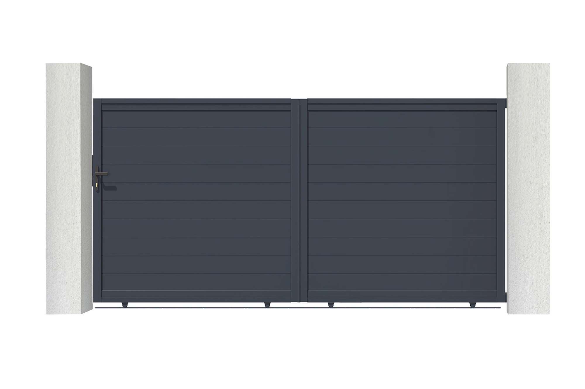 Puerta corredera eiger 3,5m h.180cm + 2 postes de aluminio a. 190cm gris