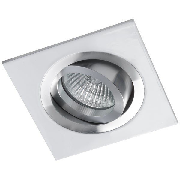 Empotrable basculante classic cuadrado aluminio y blanco wonderlamp 1xgu10