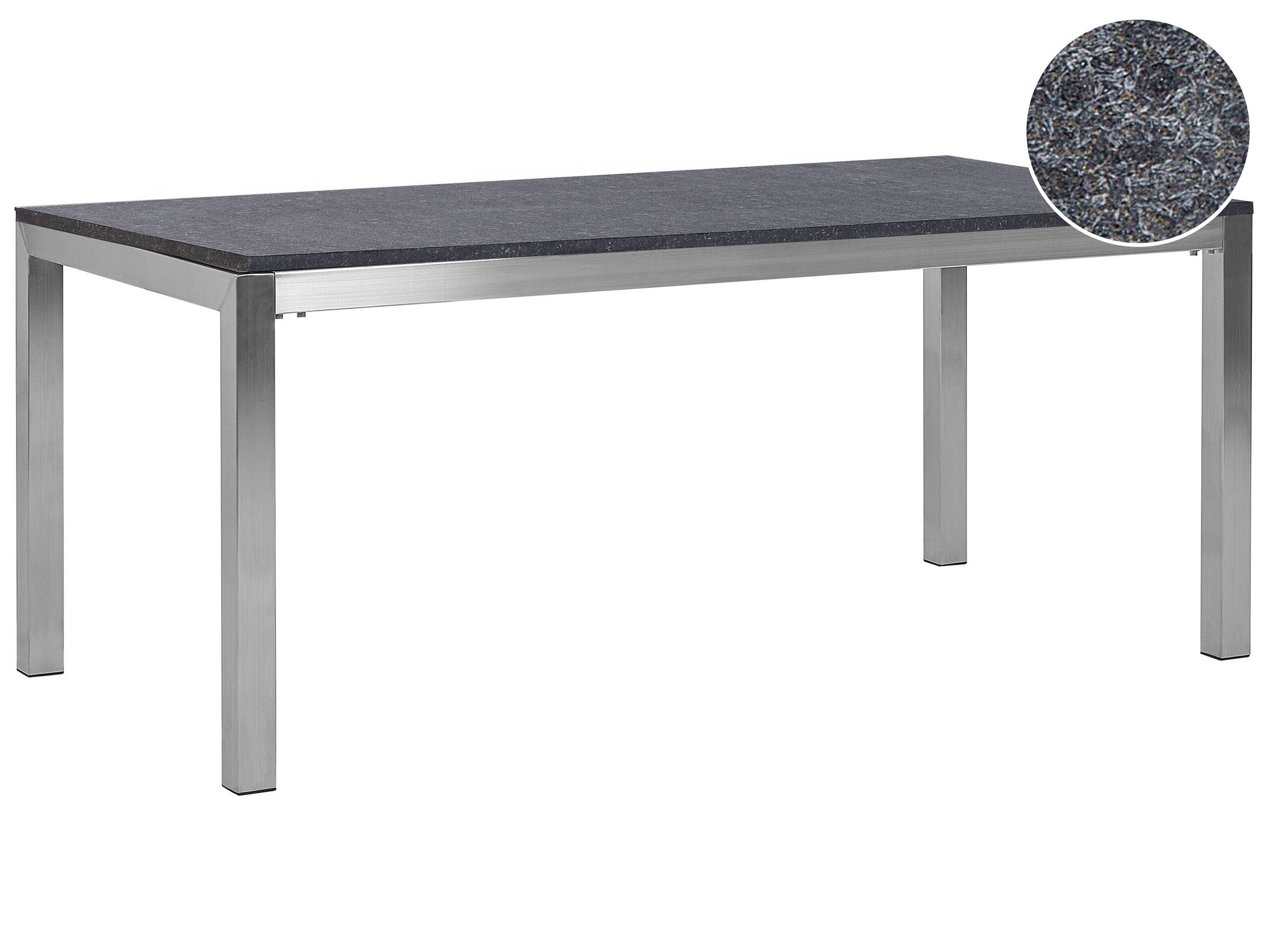 Mesa de jardín grosseto 180 cm 90 cm granito flameado gris grafito