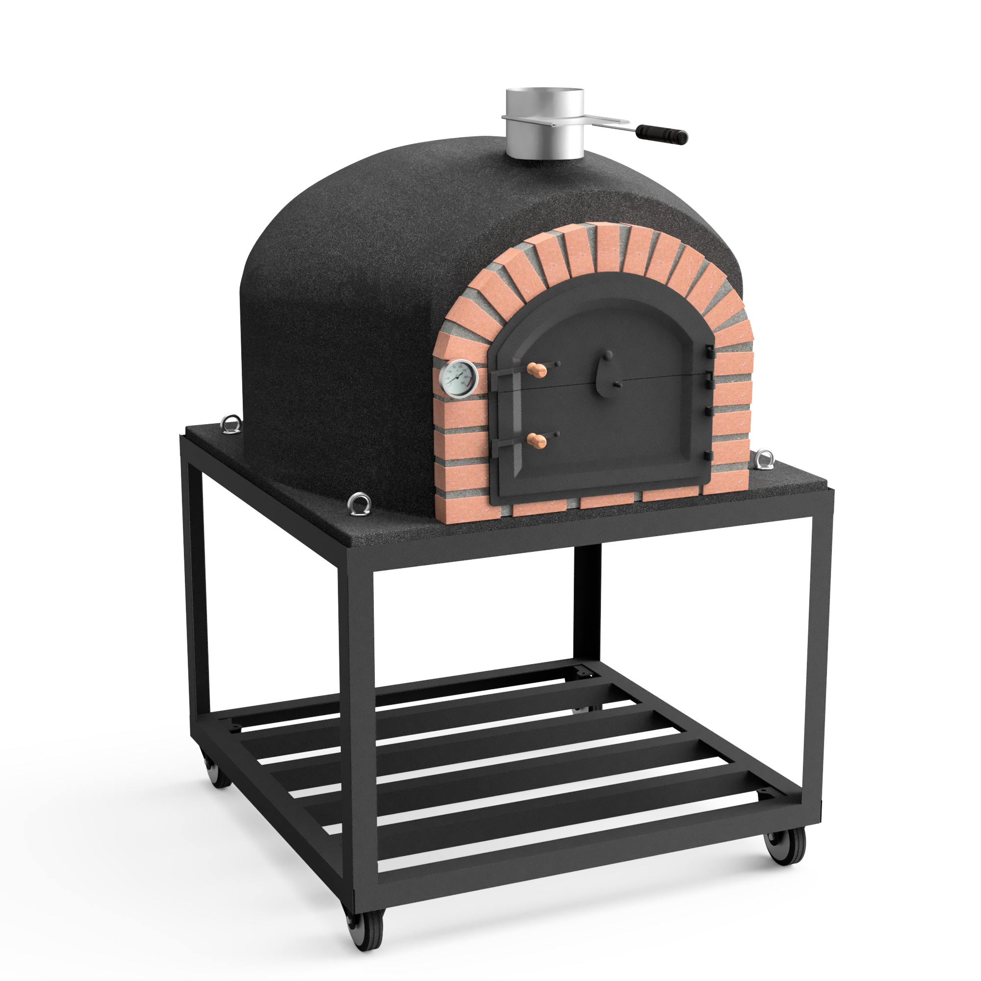 Horno de leña exterior de obra modelo gran canária negro - 80x80x170cm