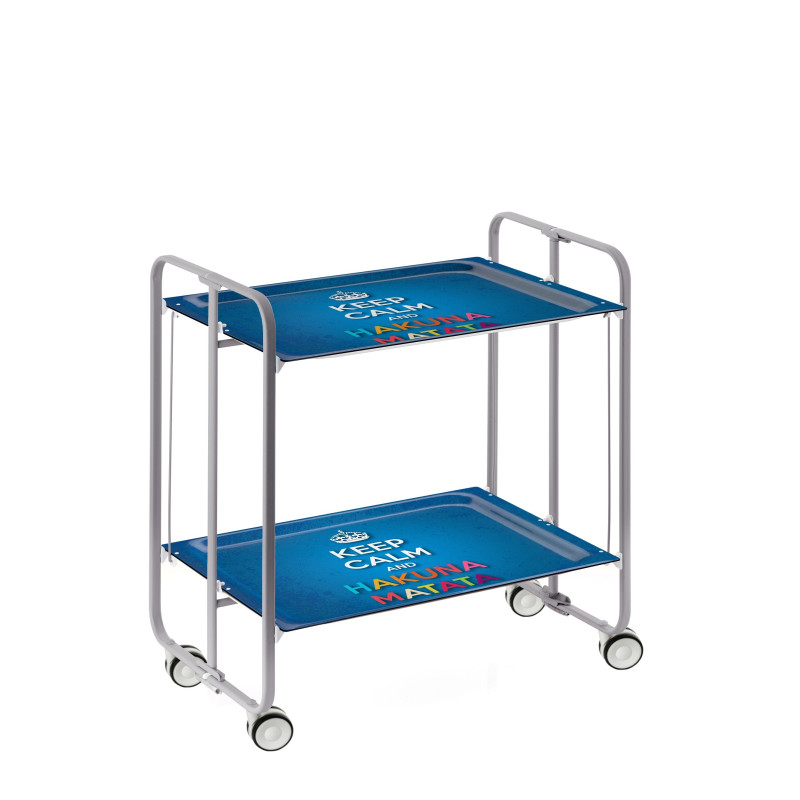 Carrito auxiliar con ruedas bauhaus armazón metálico gris, 2 bandejas