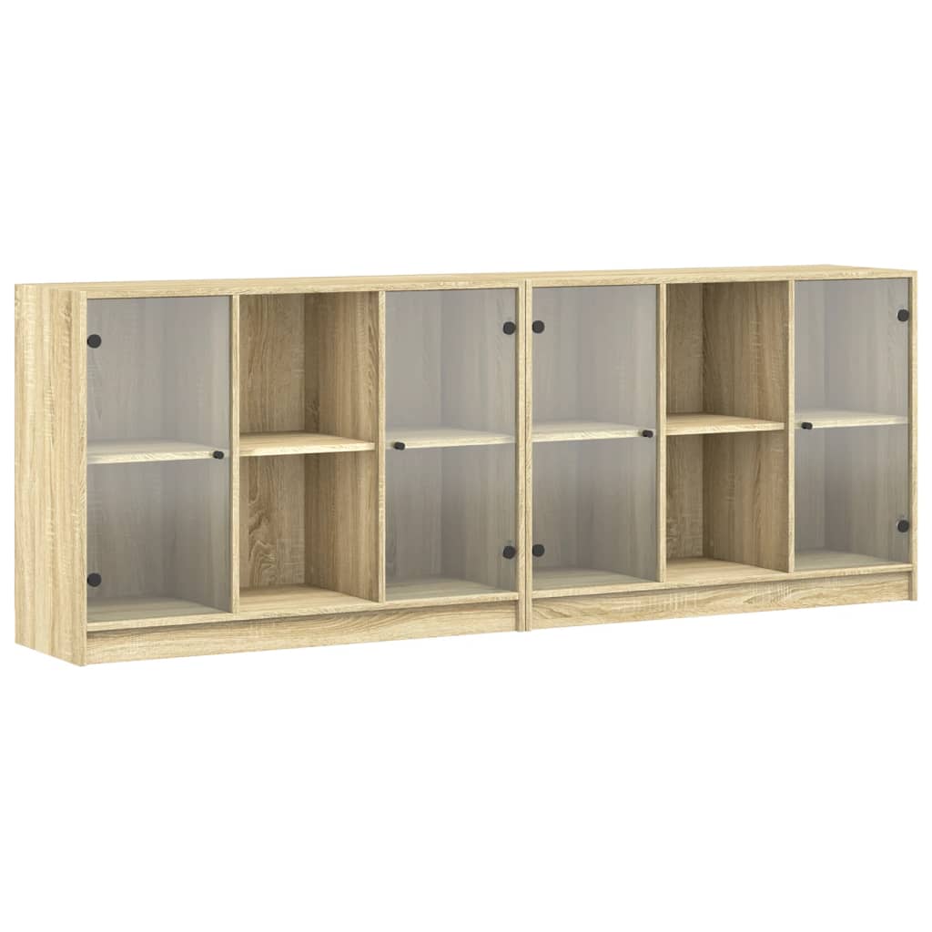 vidaXL estantería con puertas madera roble sonoma 204x37x75 cm