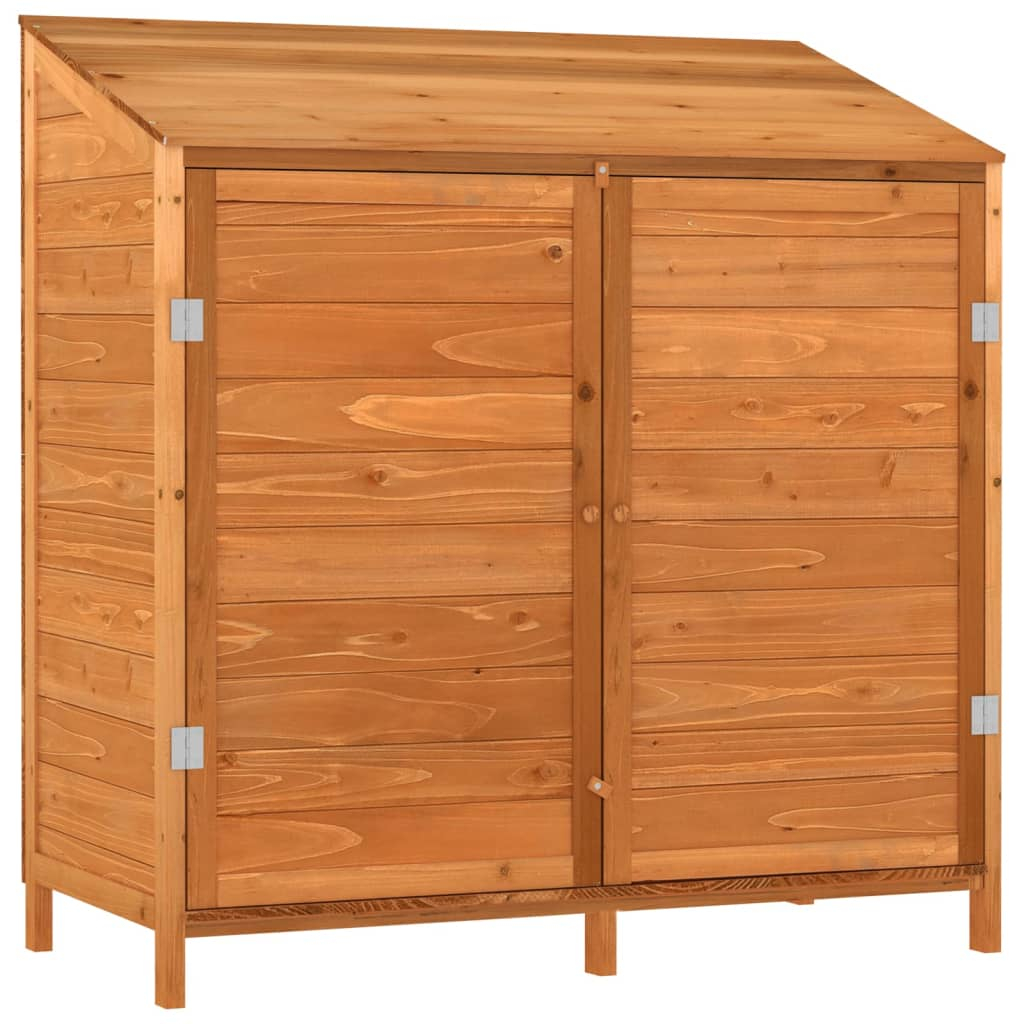 vidaXL cobertizo de jardín madera de abeto maciza marrón 102x52x112 cm