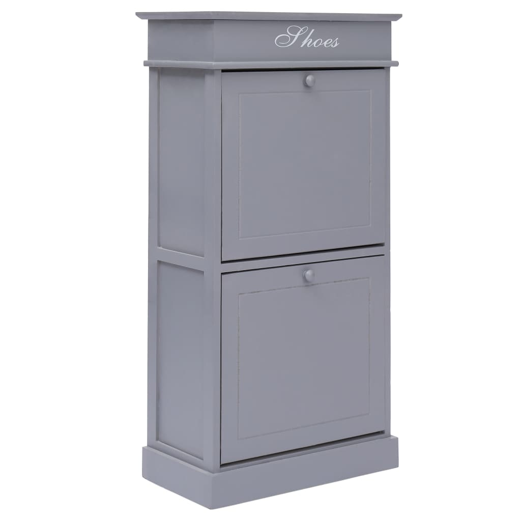 vidaXL zapatero de madera de paulownia gris 50x28x98 cm