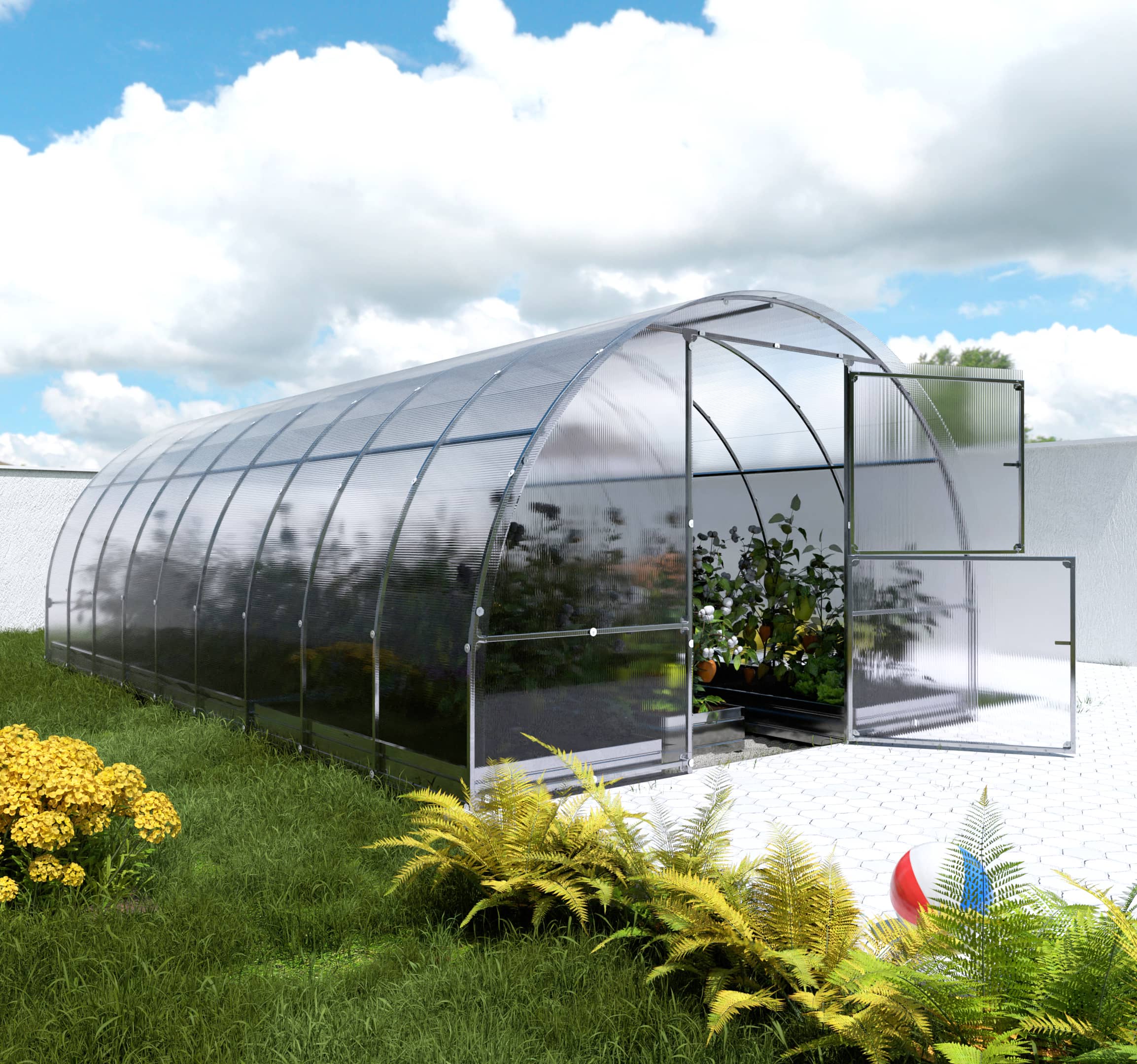 Invernadero de jardín easy 3 x 6 m (18 m²), policarbonato de 6mm