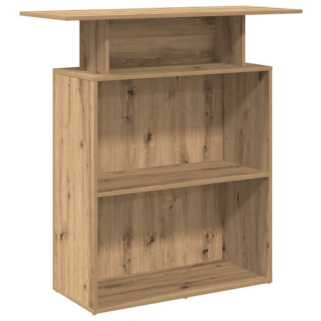 Mostrador de recepción de 100x40x104 cm, madera de roble artesanal