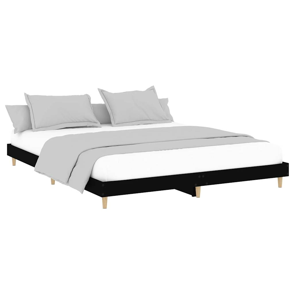 vidaXL estructura de cama madera de ingeniería negra 120x200 cm