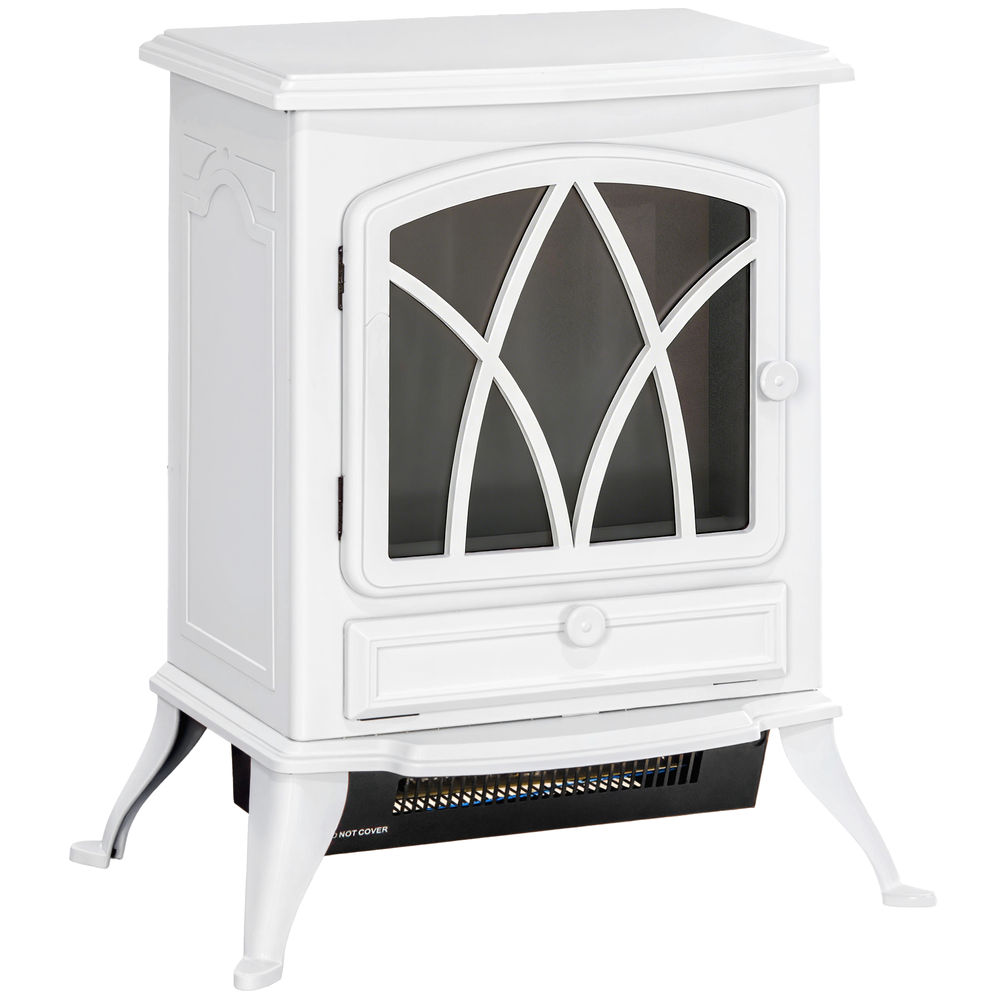 Chimenea eléctrica 45x28.5x54 cm plástico, metal color blanco Homcom