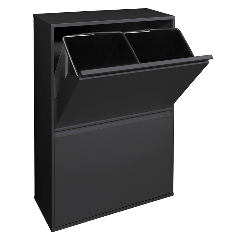 Arregui basic cr606-b cubo de basura y reciclaje de acero 4 x 17 l (68 l)