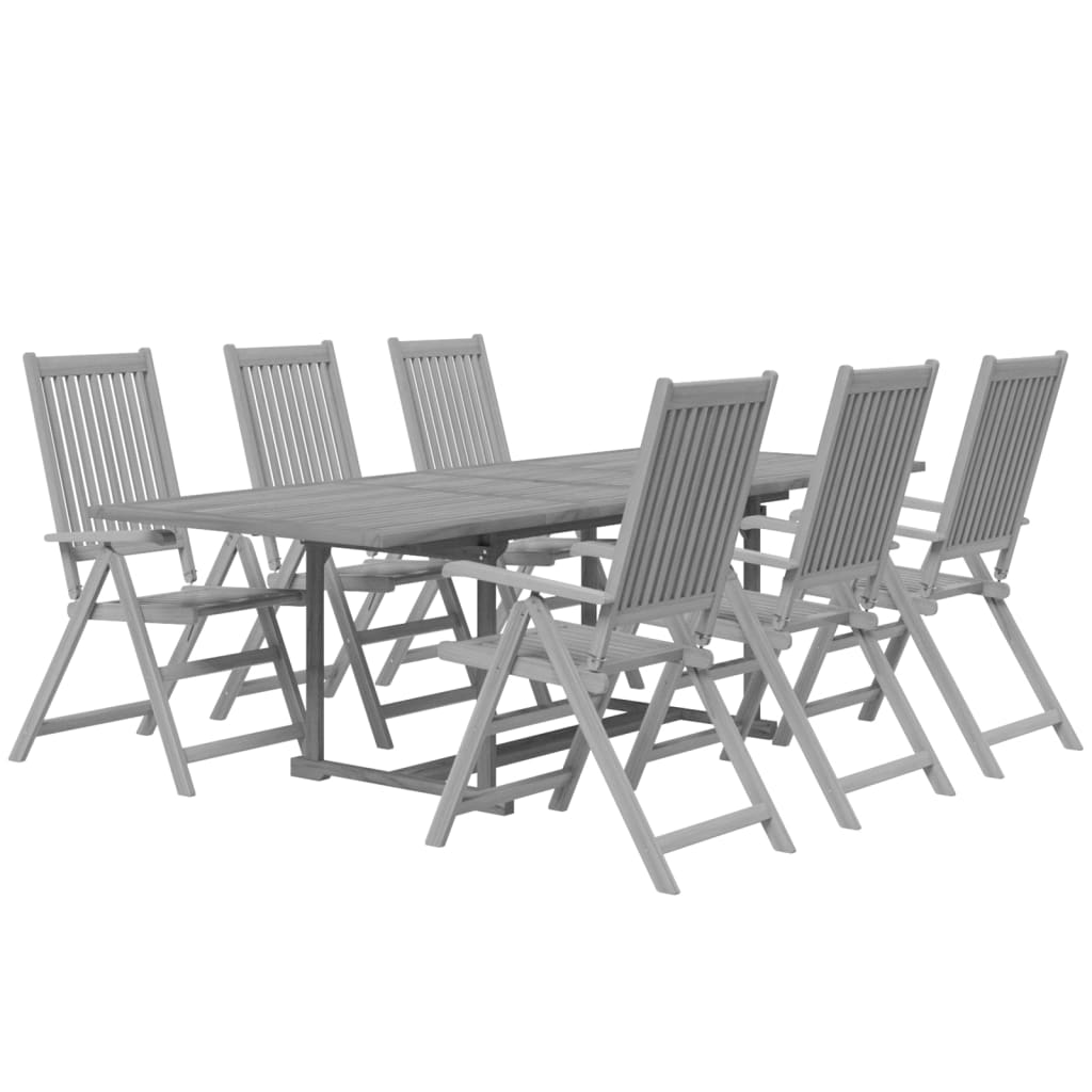 vidaXL juego de comedor para jardín 7 piezas madera maciza acacia