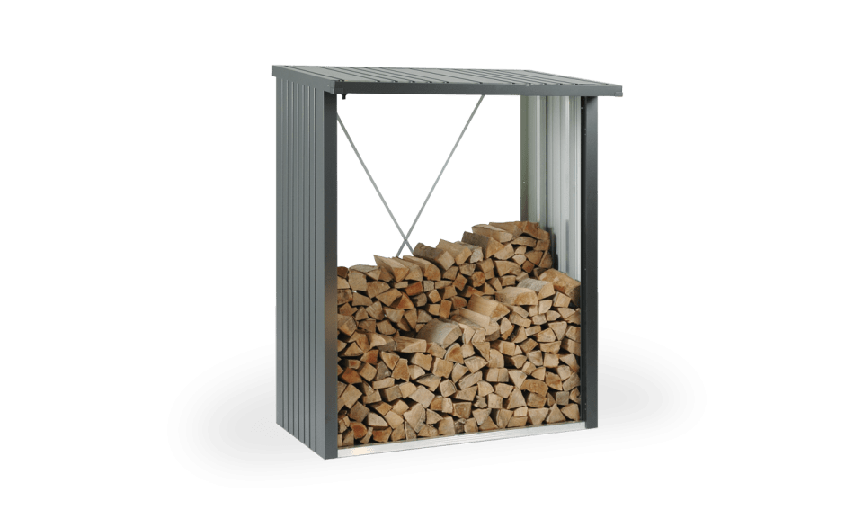 Leñero caseta metalica biohort jardin woodstock 300 color gris oscuro
