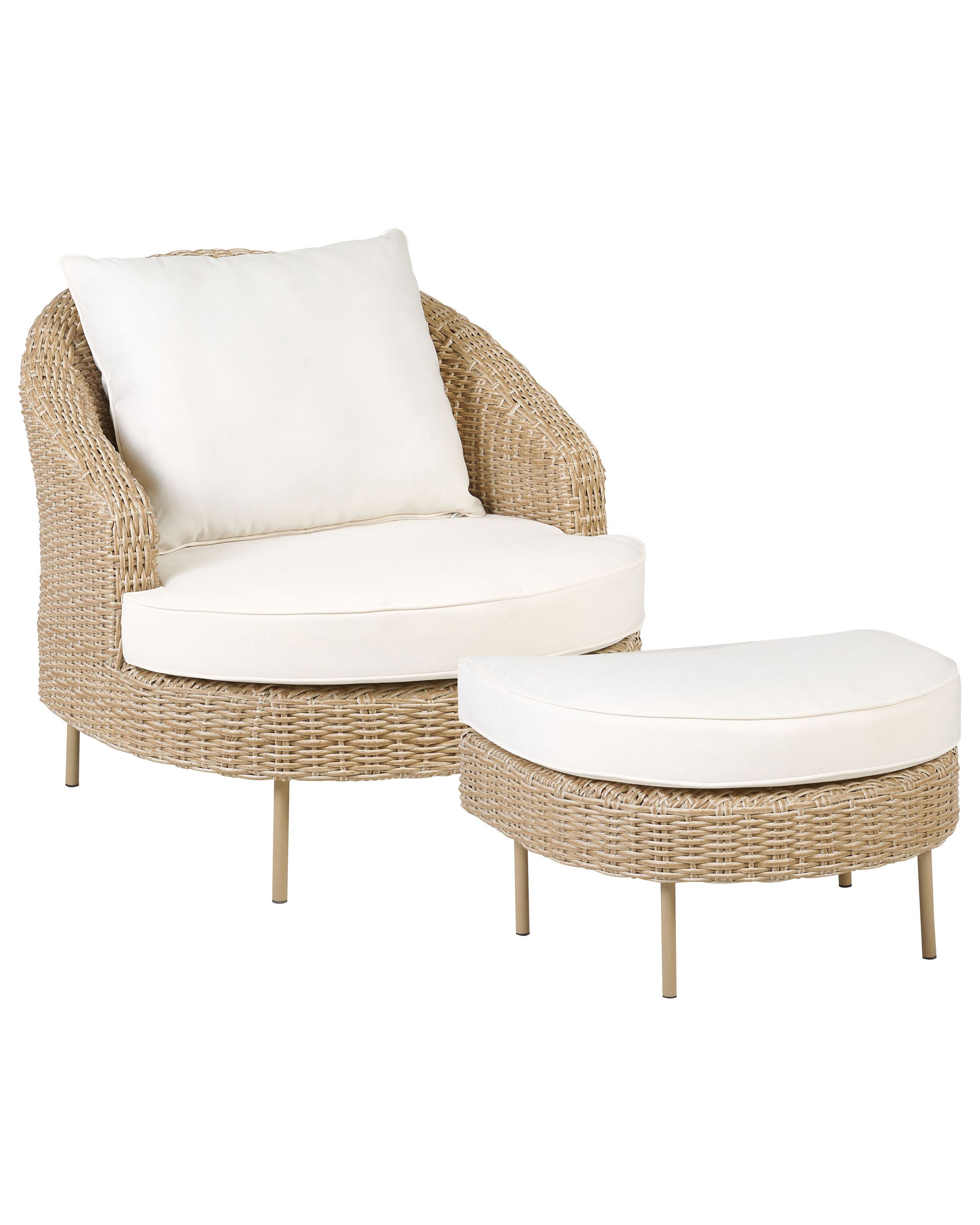 Sillón de jardín con otomana arcille natural