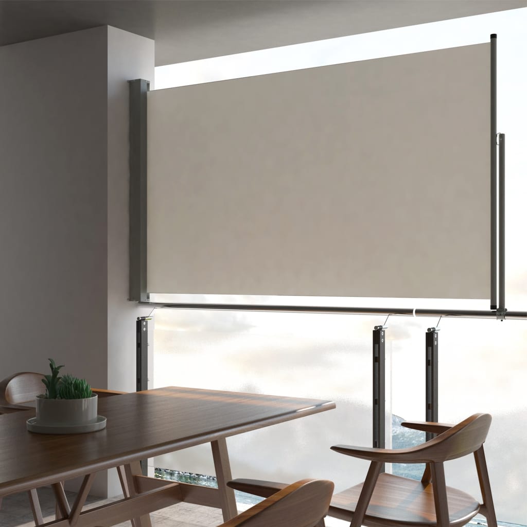 Toldo lateral retráctil para patio 140x300 cm crema ety5871895