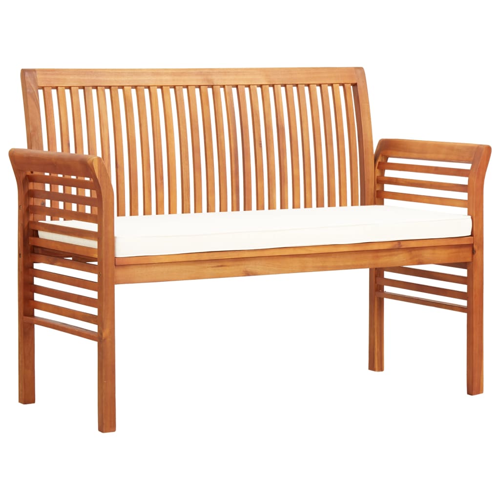Banco de jardín 2 plazas con cojín madera maciza acacia 120 cm joy357667