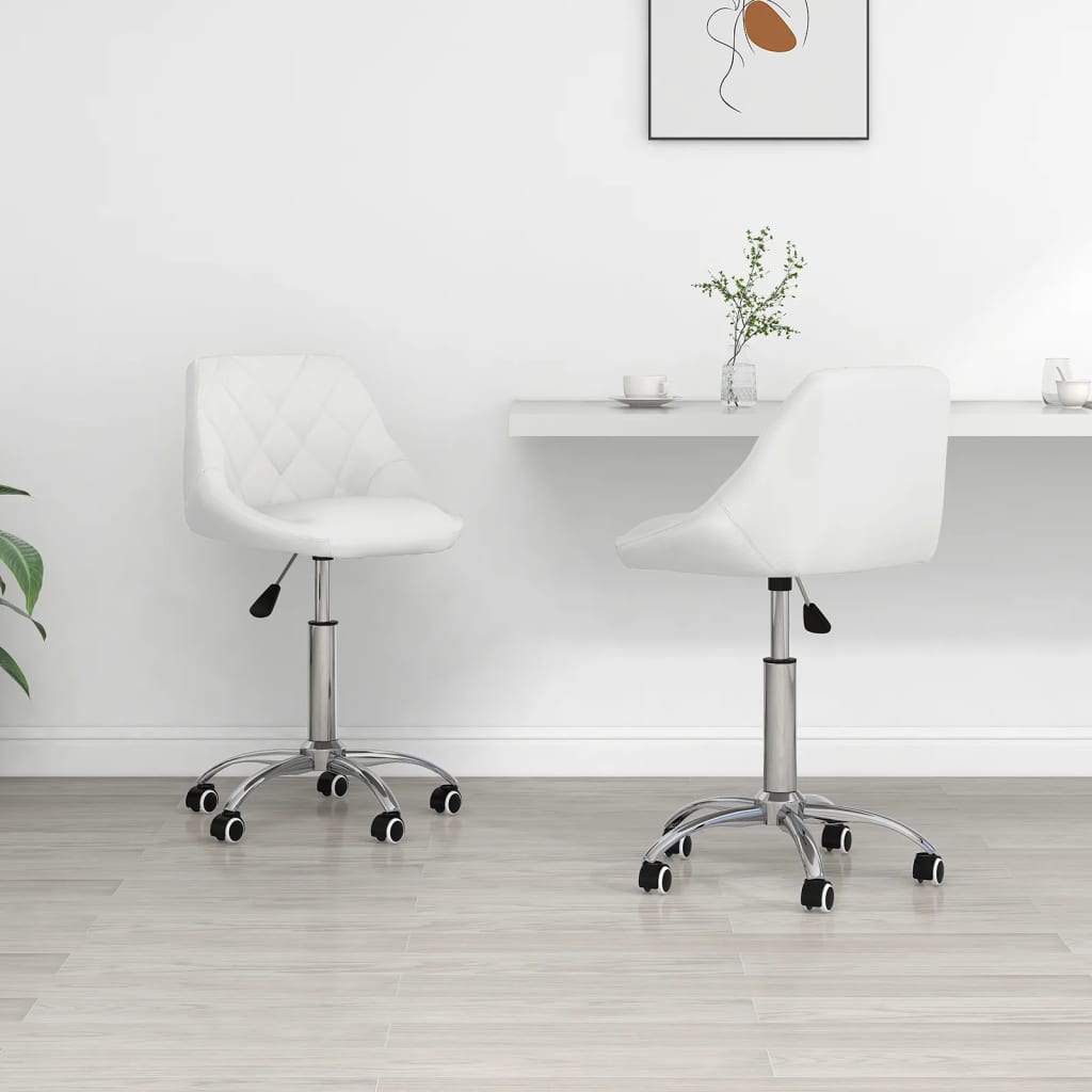 Sillas de comedor giratorias 2 unidades cuero sintético blanco qweo2483