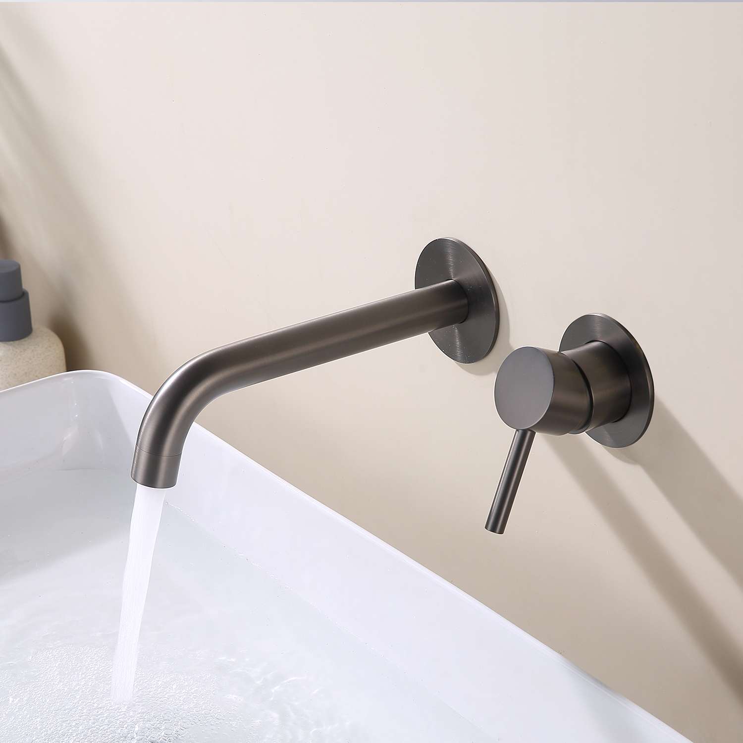 Grifo lavabo empotrado sky bath black gun metal inox s304 serie cloud