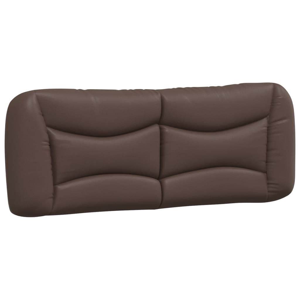 vidaXL cabecero de cama acolchado cuero sintético marrón 140 cm