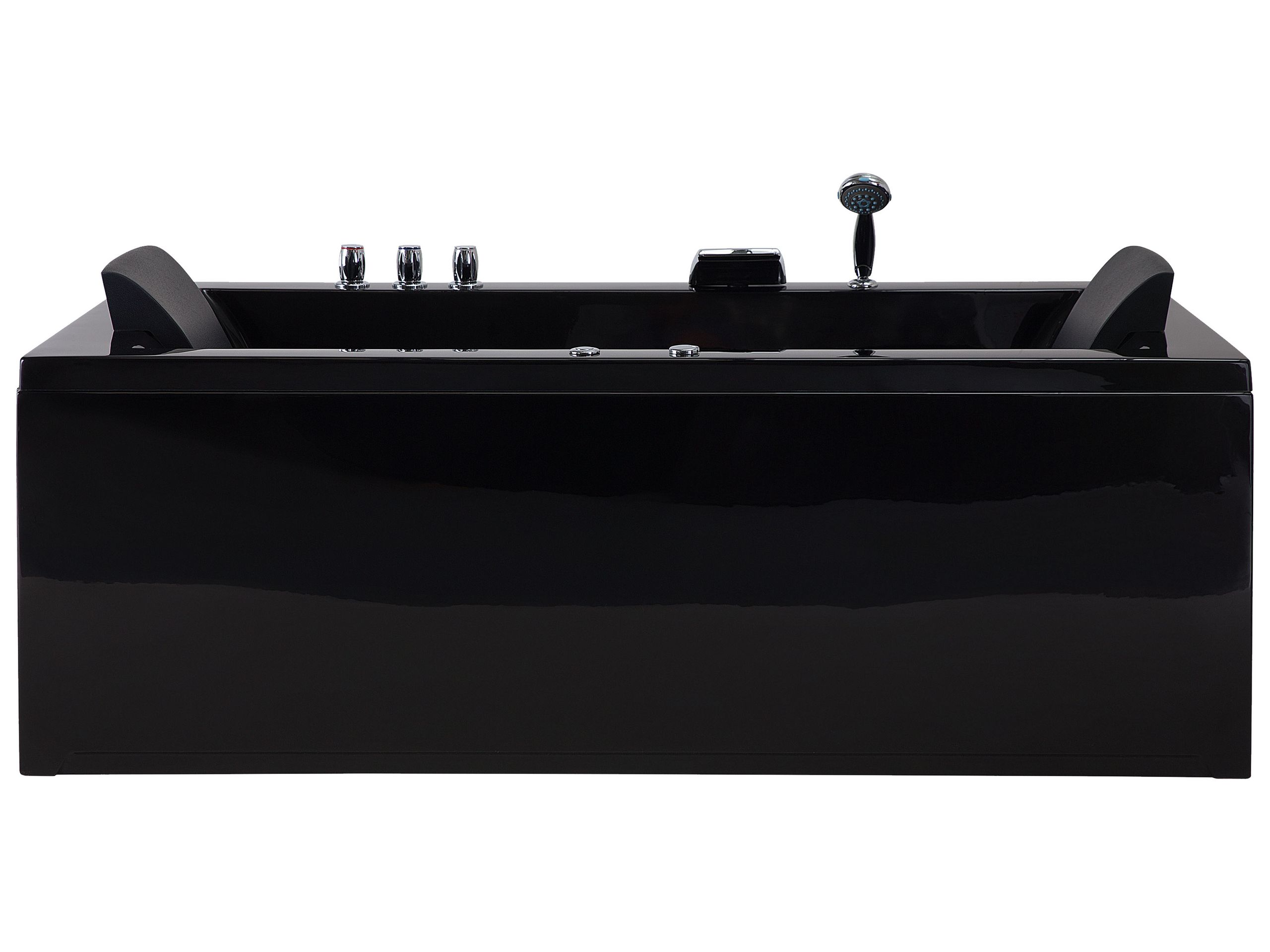 Bañera de hidromasaje LED esquinera varadero 183 x 90 cm negro derecha