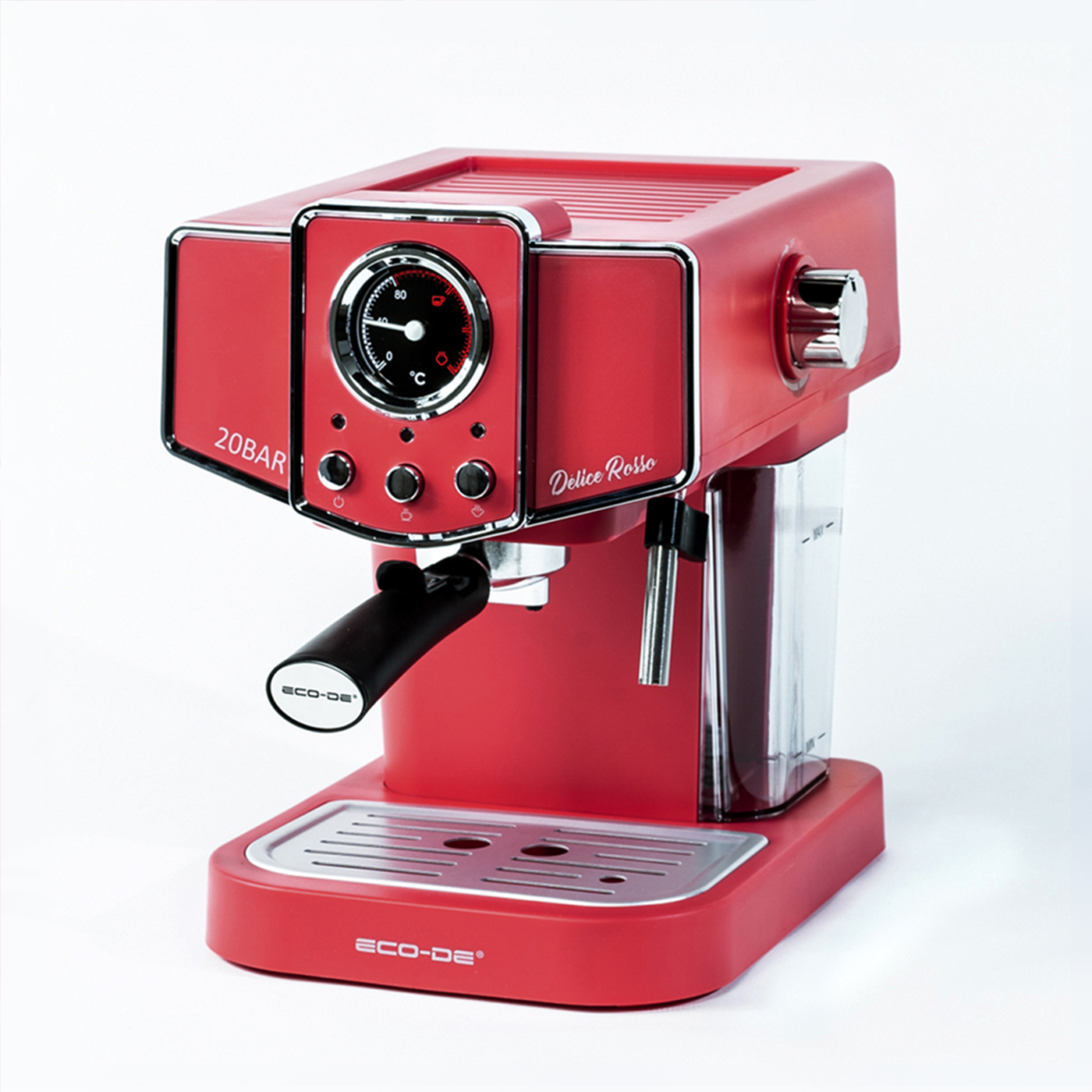 Ecode® cafetera espresso "delice rosso" 20 bares de presión, eco-419 dr