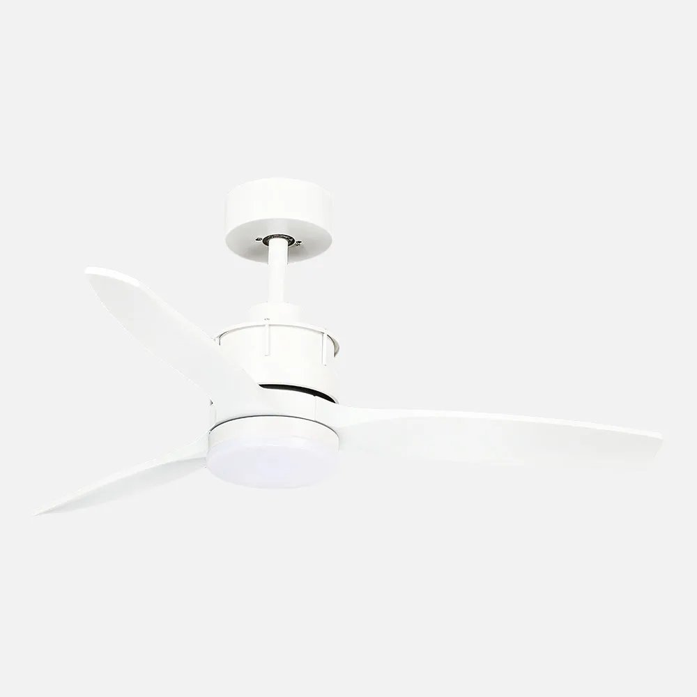 Ventilador dc barrax 18w blanco 3aspas 6vel 106d luz opcional 2250lm 300045