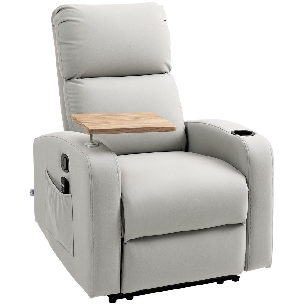 Sillón de masaje 77x93x105 cm poliéster color gris Homcom