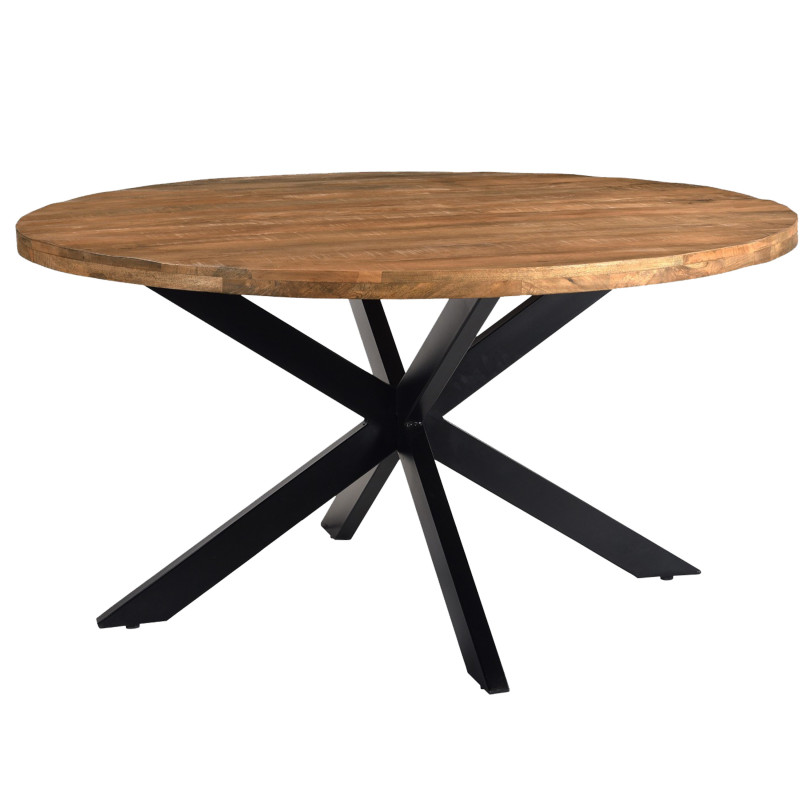 Bari-mesa de comedor redonda 4 personas, d140 cm madera