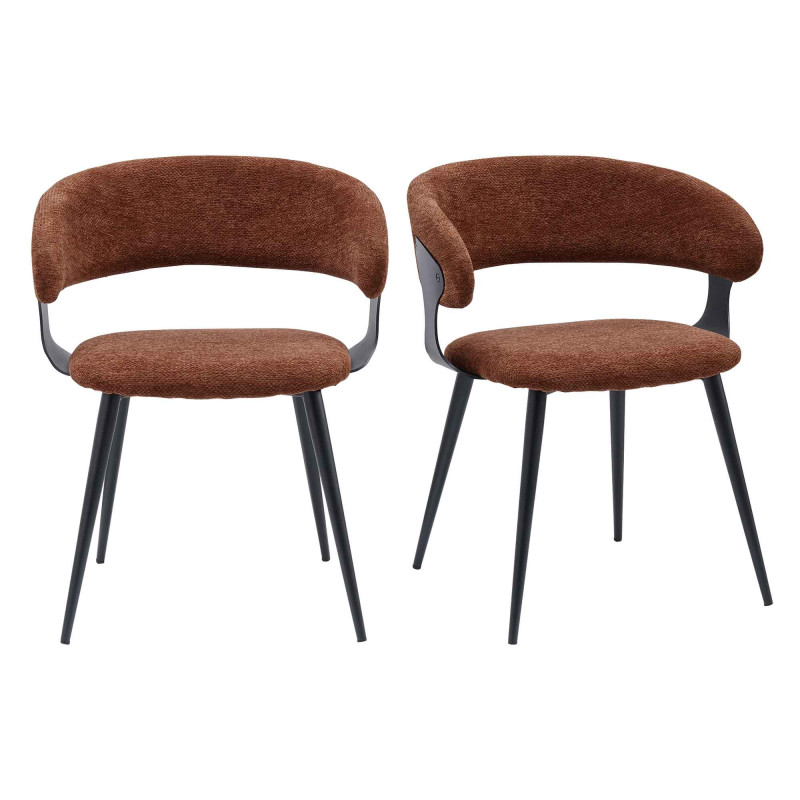 Nino-silla de comedor de tela luxury terracota (x2)
