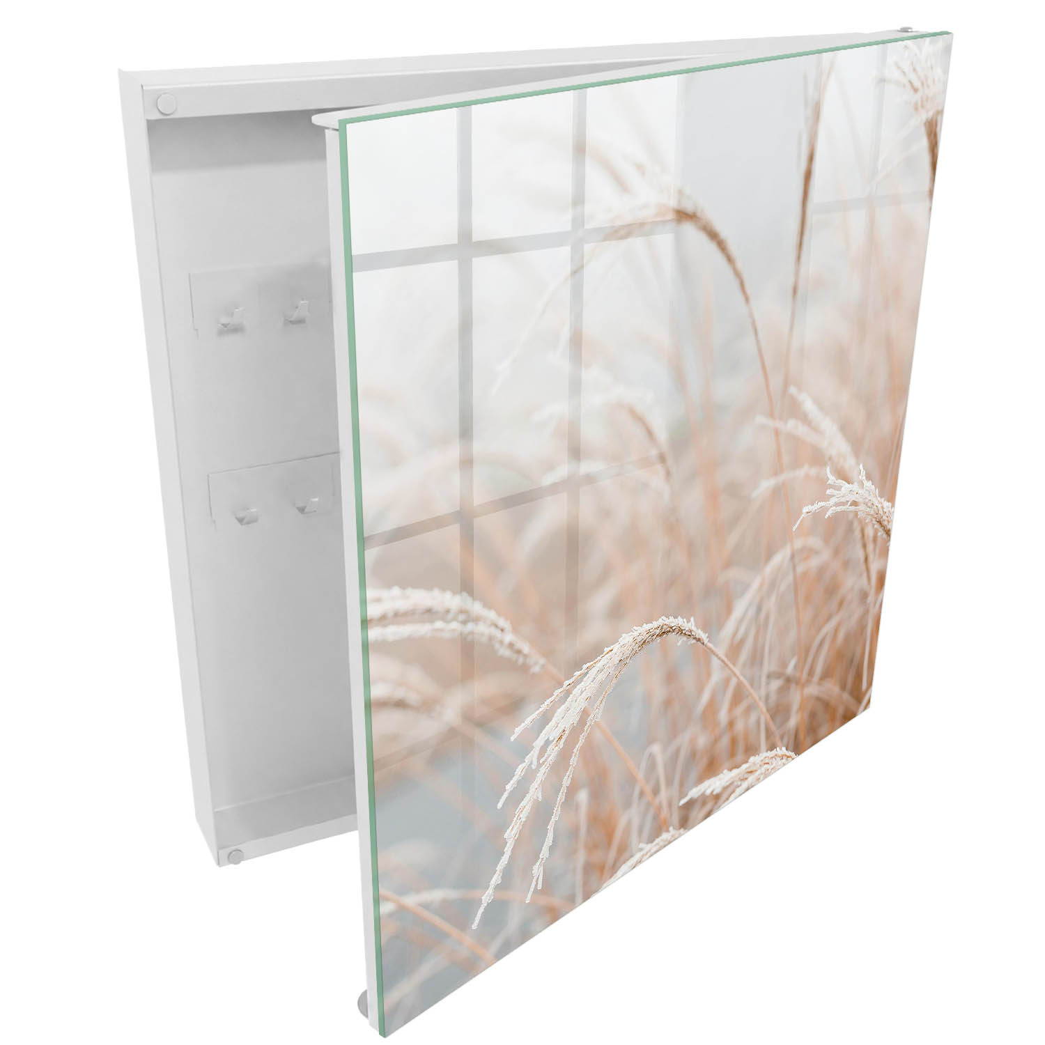 Caja para llaves 30x30x5, apertura derecha blanca