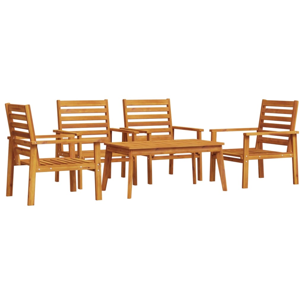 vidaXL juego de muebles de jardín 5 pzas madera maciza de acacia