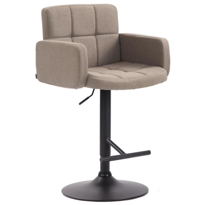 Taburete de bar diseño - tela - taupe/negro