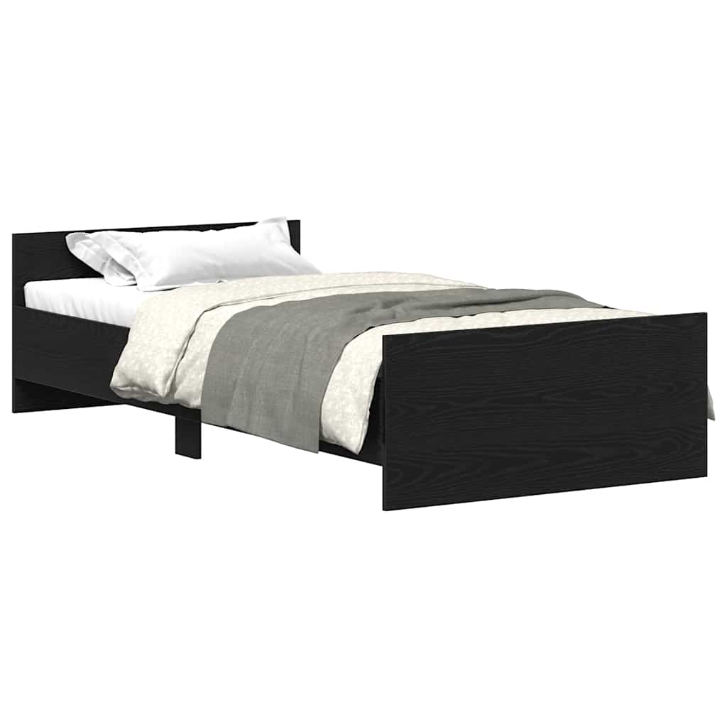 vidaXL estructura de cama sin colchón roble negro 100x200 cm