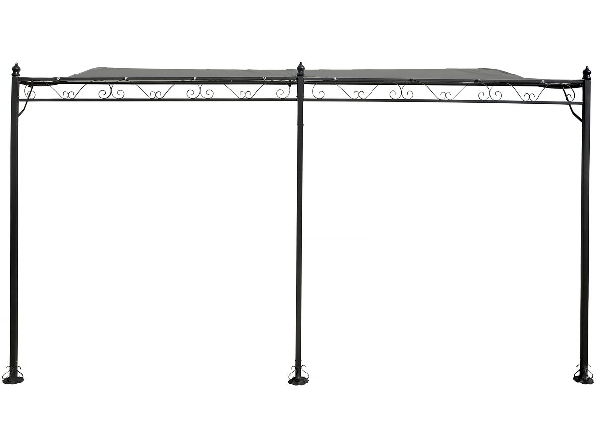 Pérgola adosada de metal - 3 x 4 m - gris